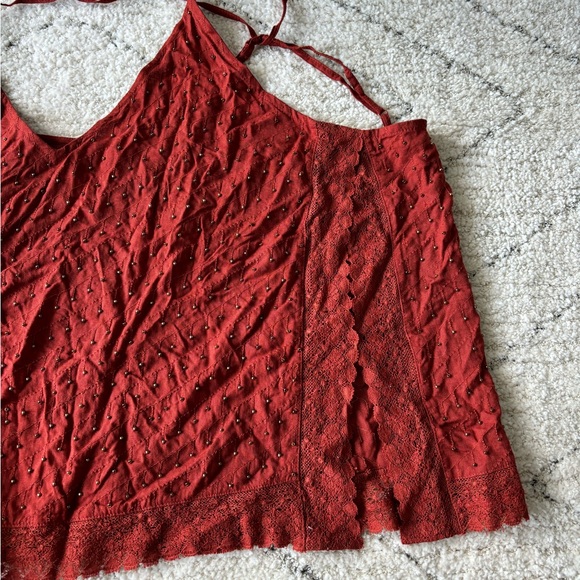 Free People Intimately Lace Beaded Bright Lights Camisole Tank Top Medium - Picture 6 of 6